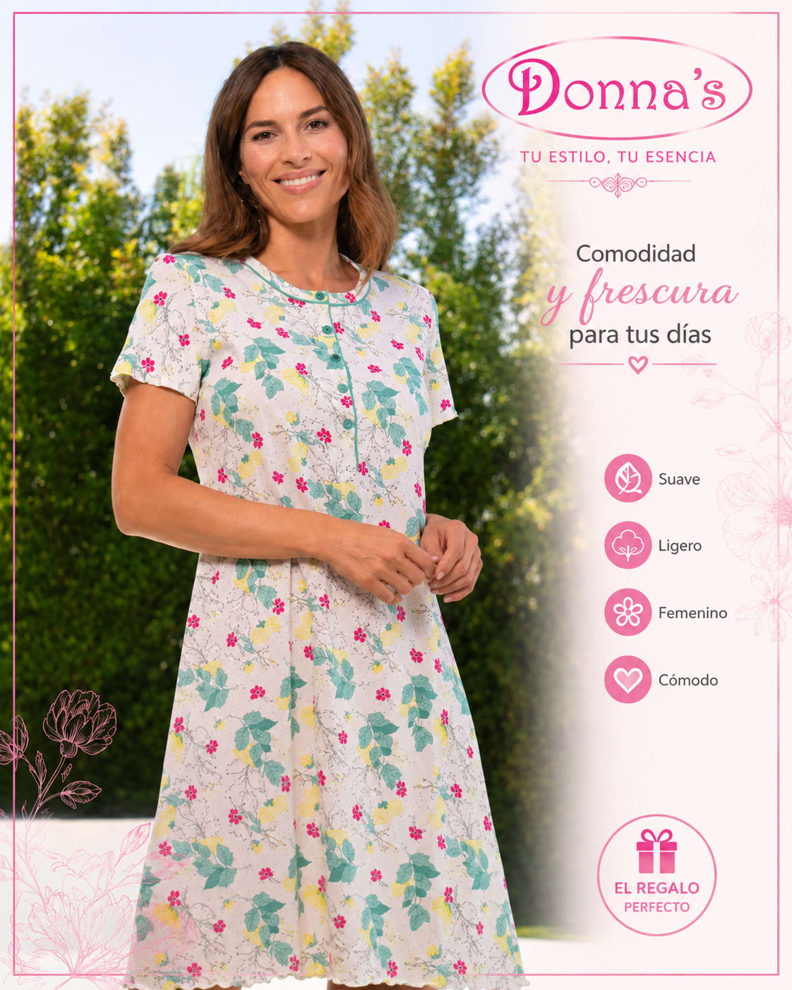 Vestido camisón femenino