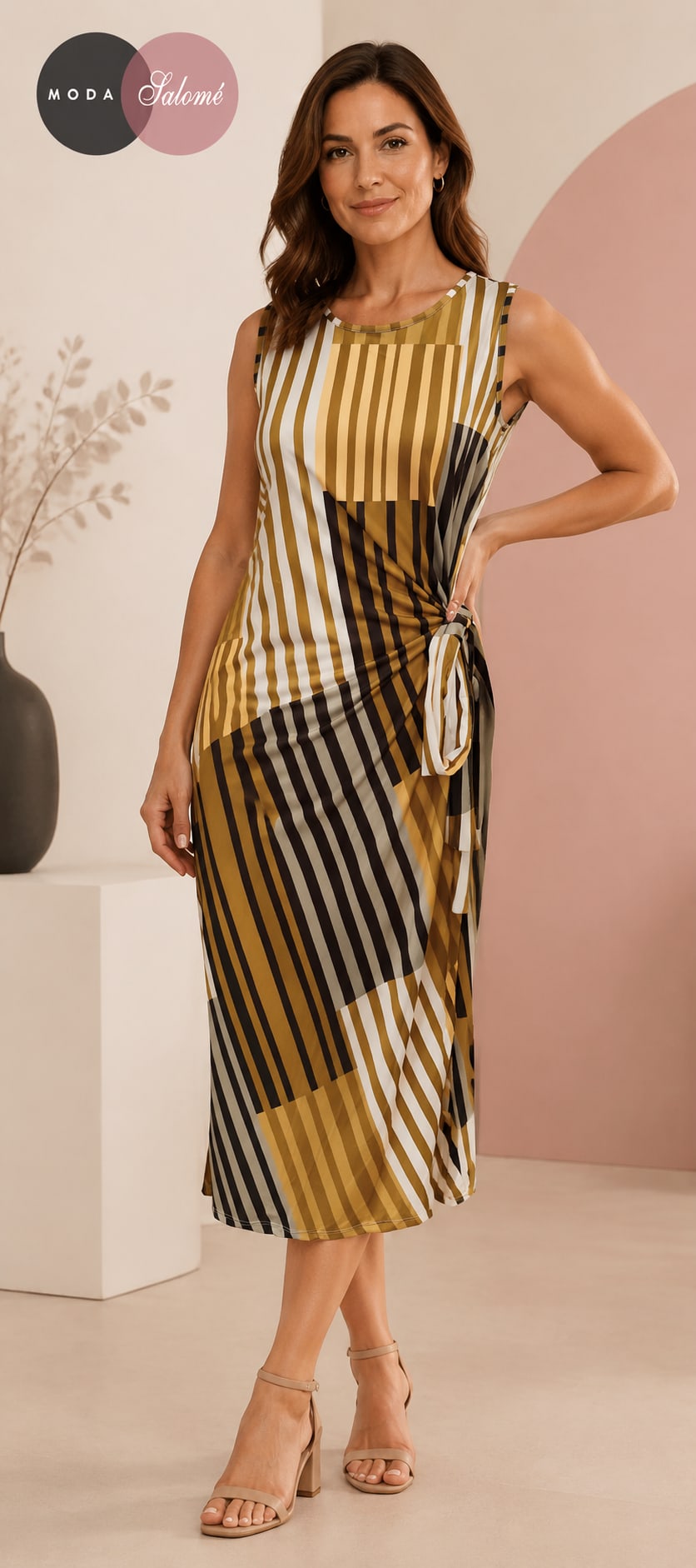 Vestido midi sin mangas