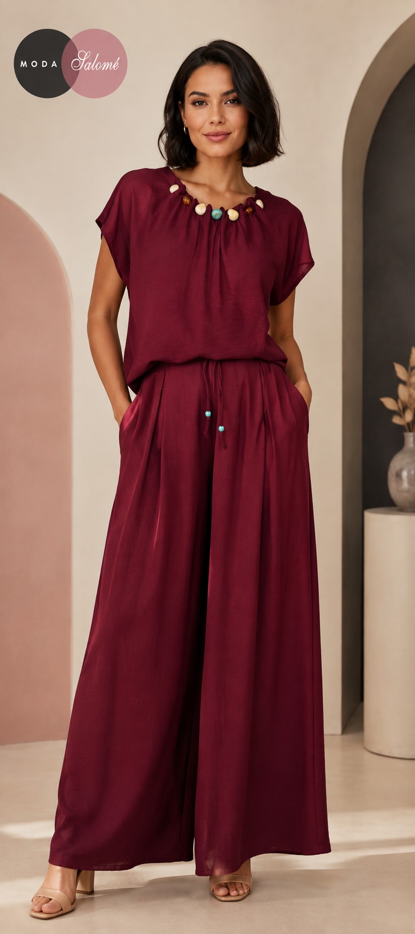 conjunto burdeos mujer