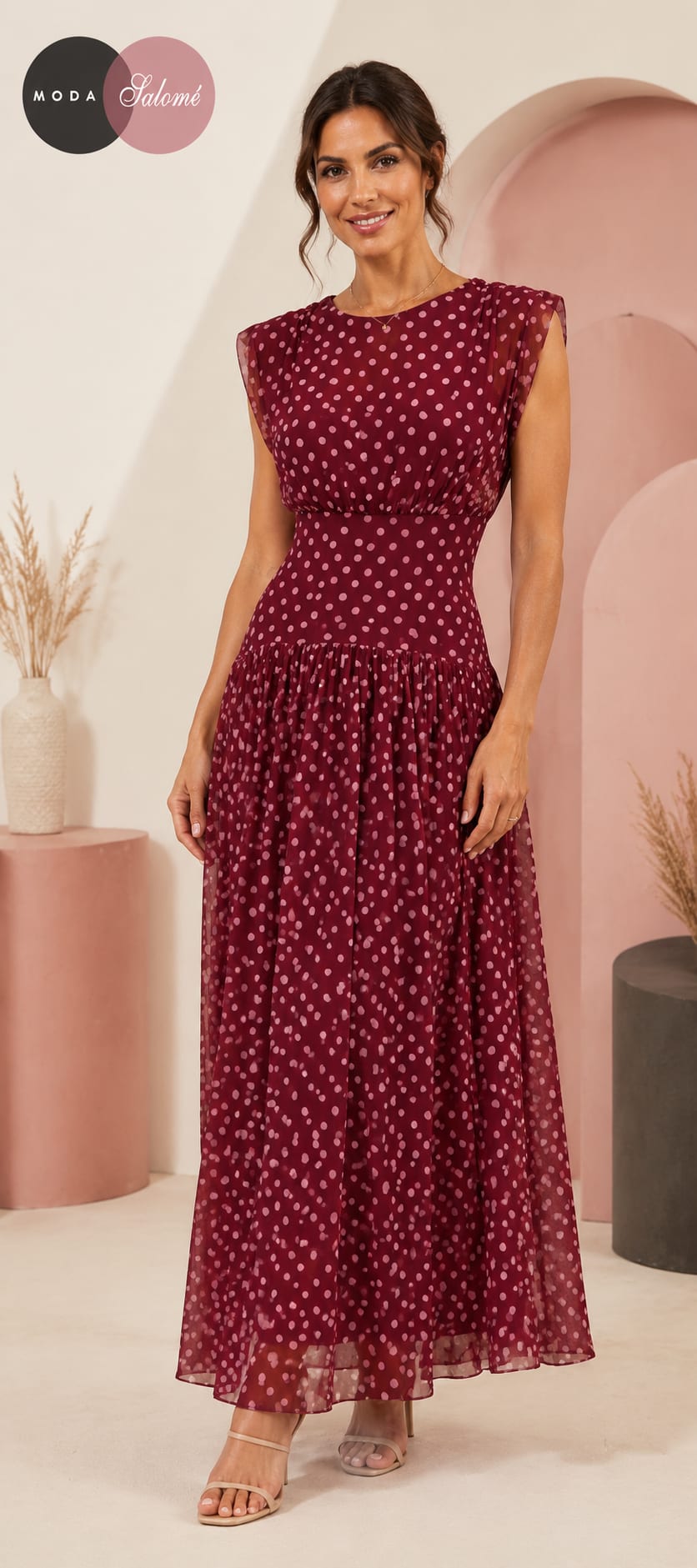 vestido burdeos