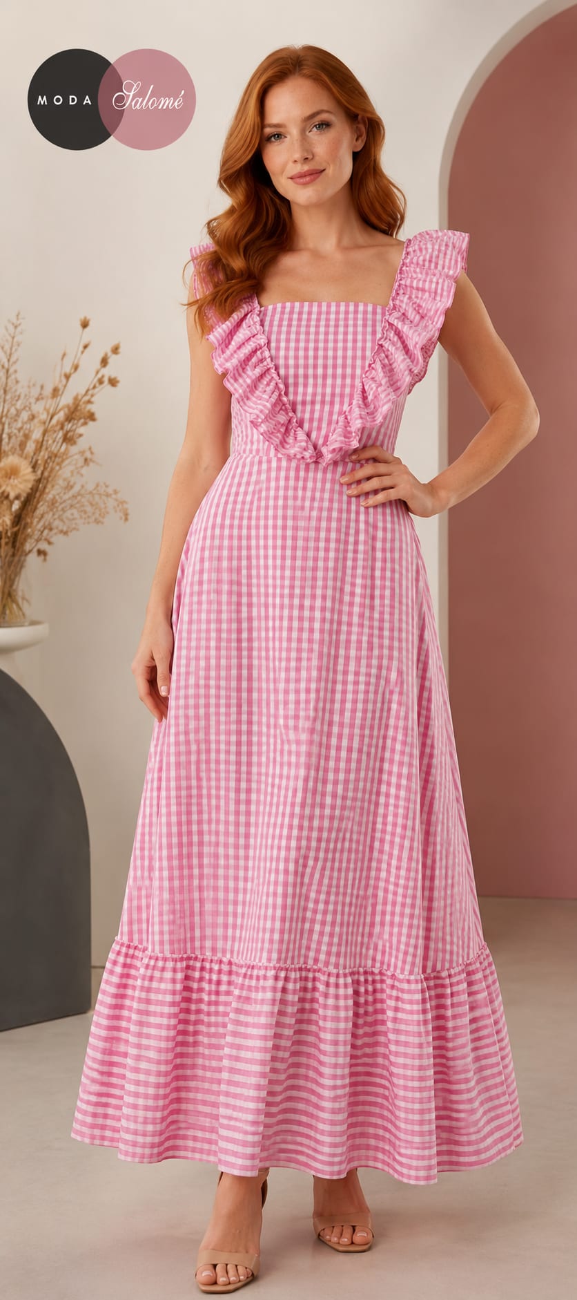 Vestido vichy rosa