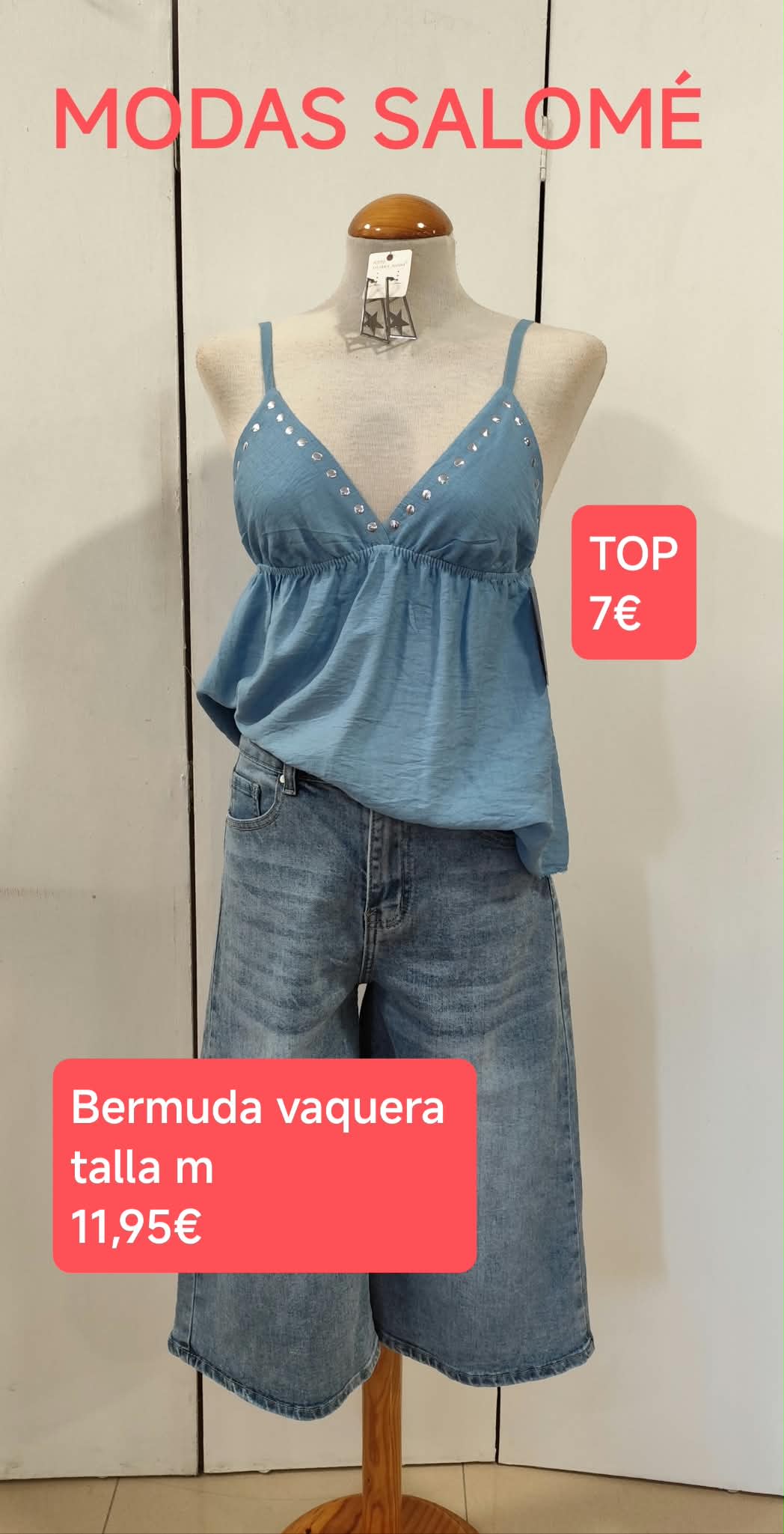 Bermuda vaquera y camiseta tirantes