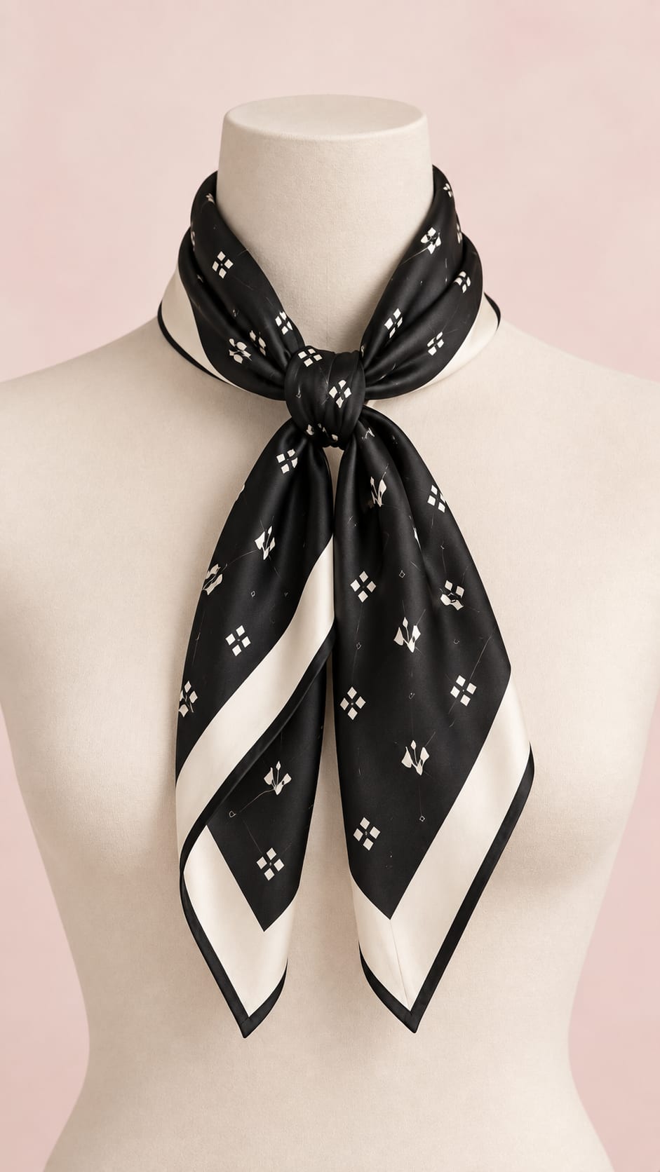Pañuelo negro estampado