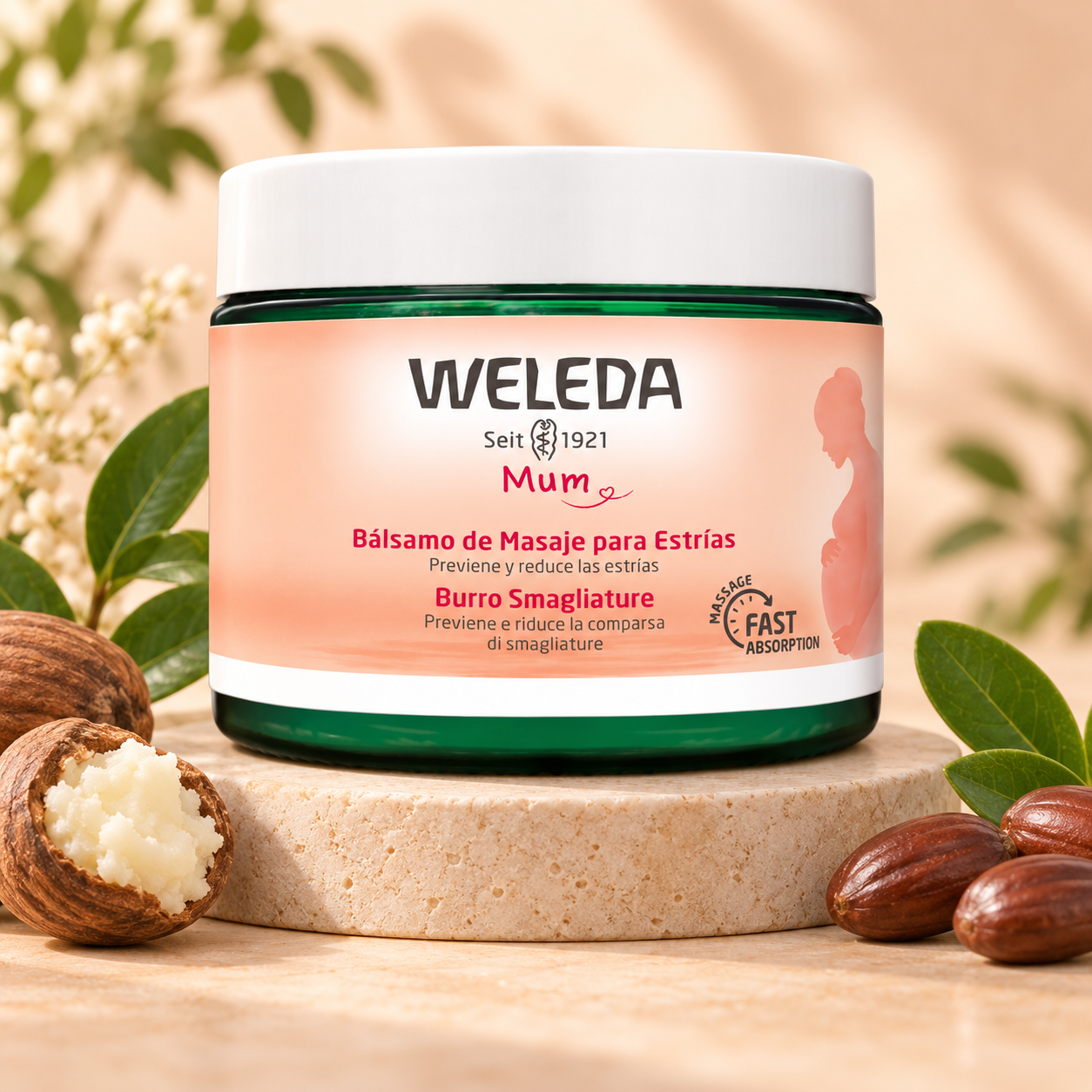Weleda Bálsamo de Masaje Antiestrías Embarazo 150 ml