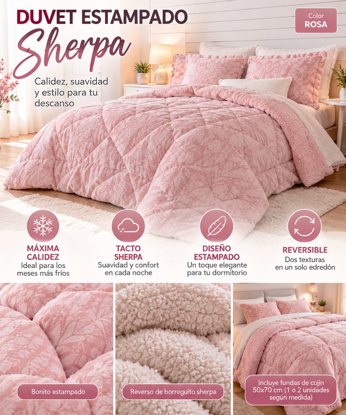 Edredón estampado Sherpa
