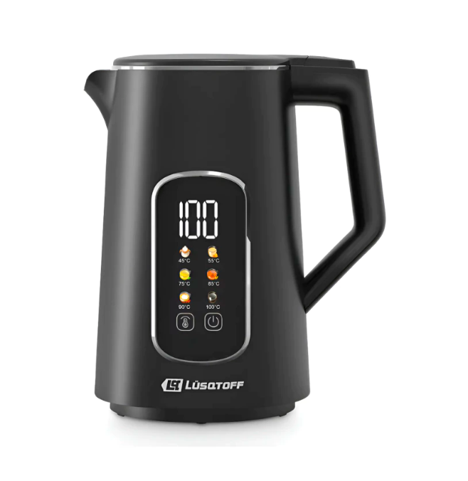 Pava eléctrica Lusqtoff 1,7 Negra/blanca/crema