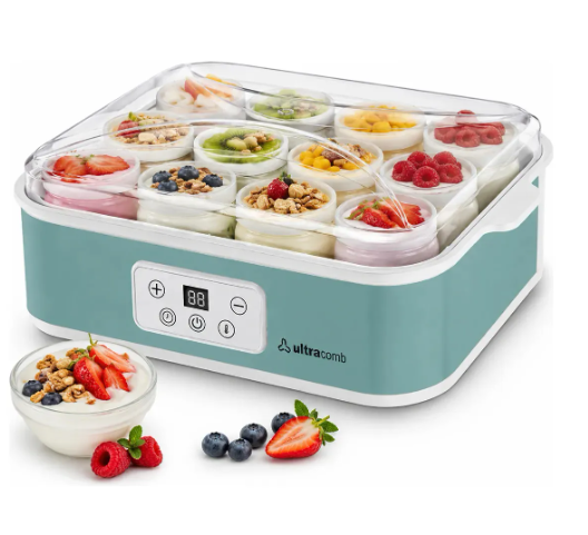 Yogurtera Digital Ultracomb Yg 2712v 12 Frascos Vidrio Temporizador 2.2Lts