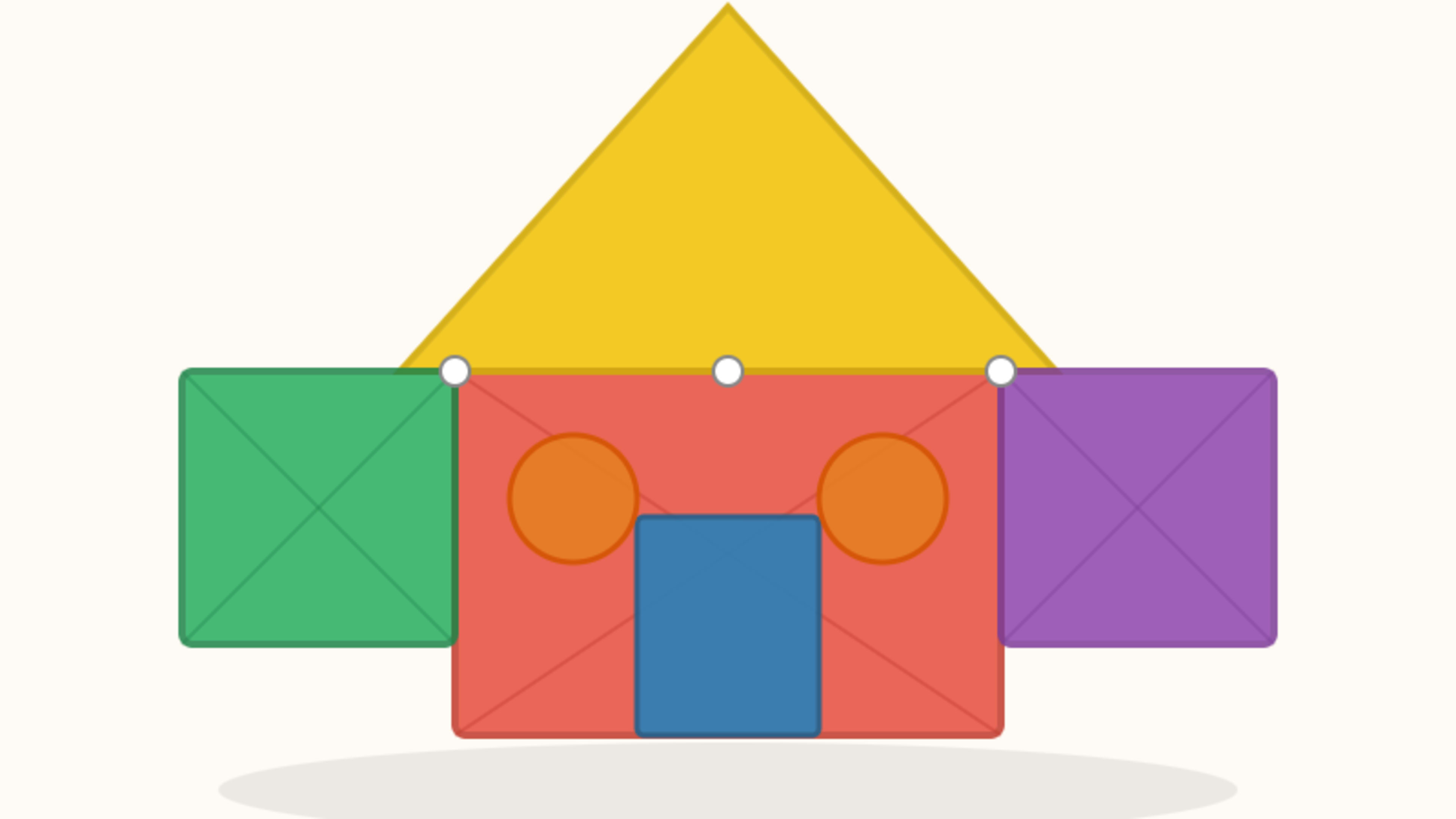 Magnetic building tiles laid out for a Karachi child's learning play session