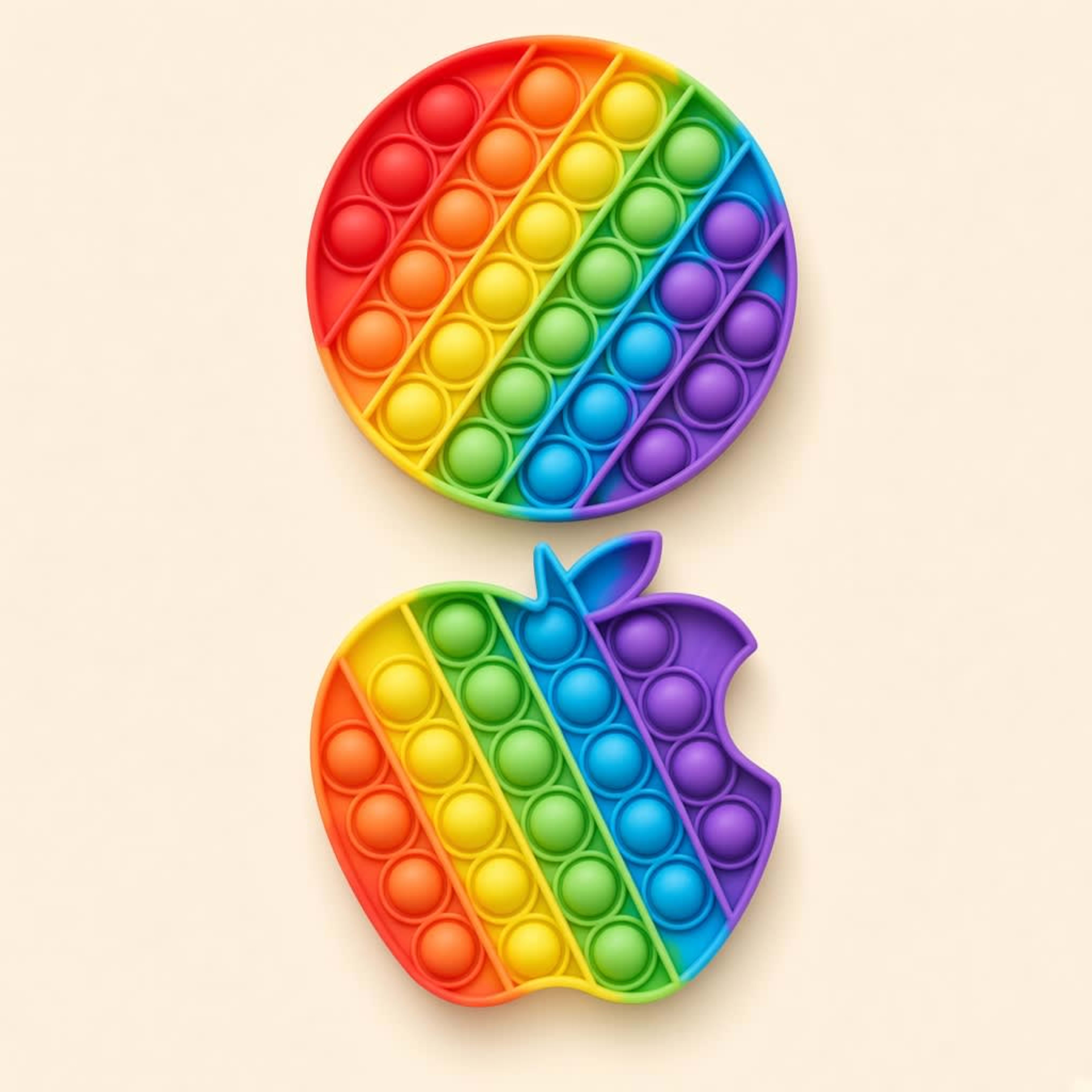 Rainbow Pop-It Fidget Set (2 pcs) — Motor educational toy for ages 3–6 yrs