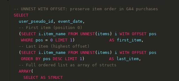 How to Use UNNEST with OFFSET in BigQuery — and Why Array Element Order Is Critical for Attribution?