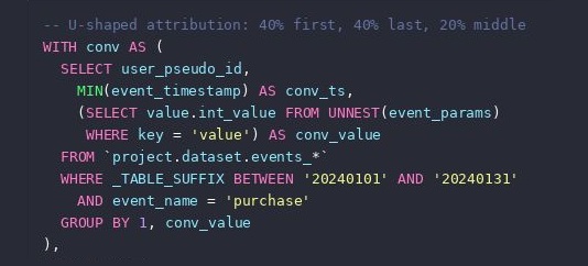 How to calculate position-based / U-shaped attribution in SQL?