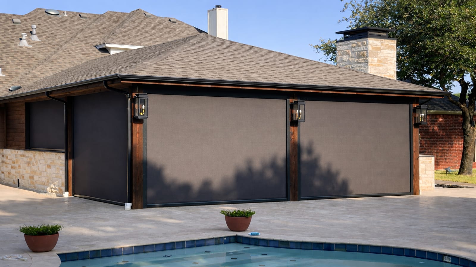 Motorized patio screens in Irving, Texas