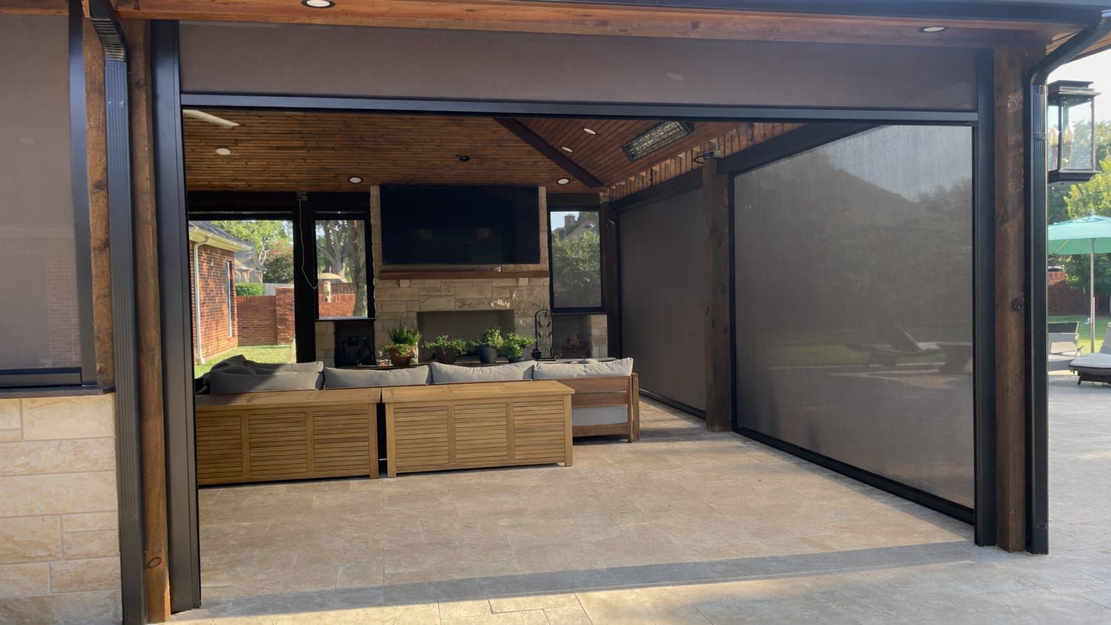 Motorized patio screens in Galveston, Texas