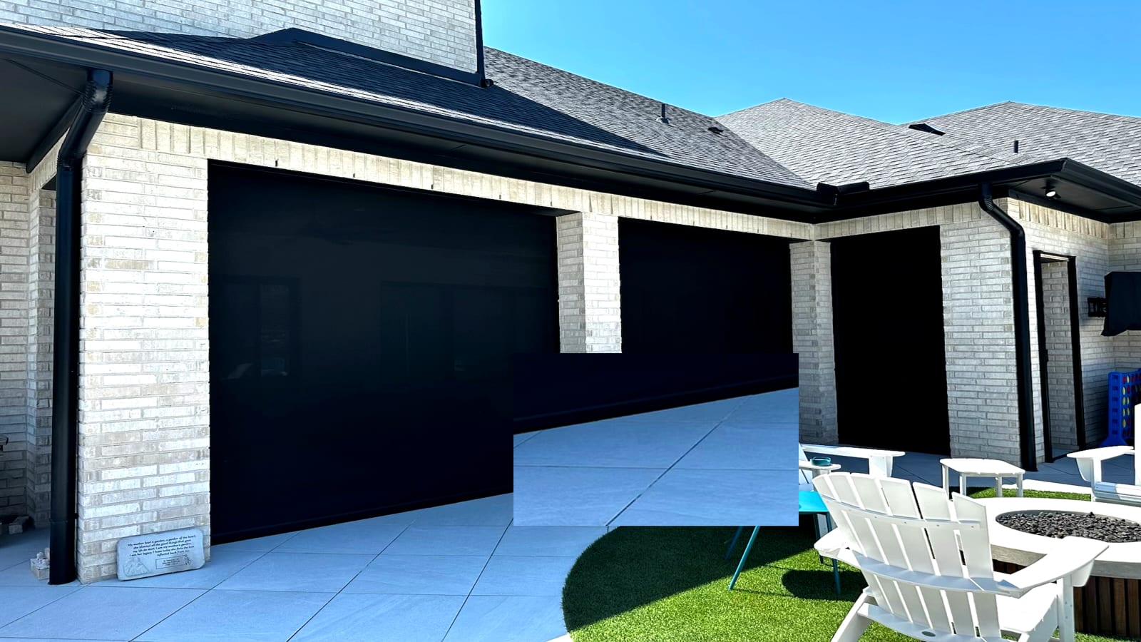 V-Track motorized patio screen system