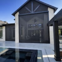 V-Track insect mesh screen on pool patio