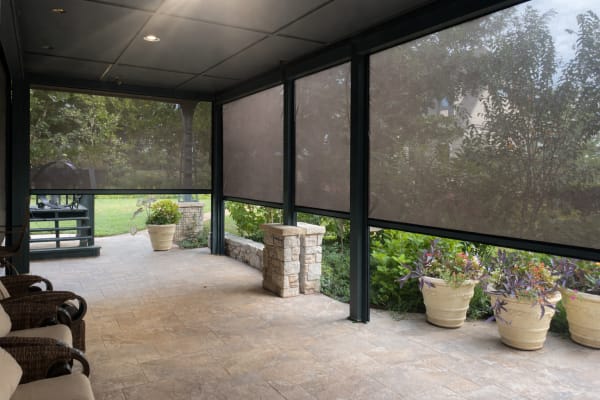 Motorized patio screen installation by authorized dealer