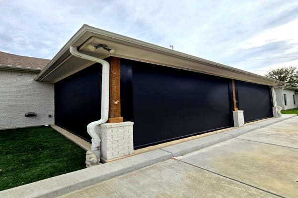 V-Track retractable patio screen near Mansfield