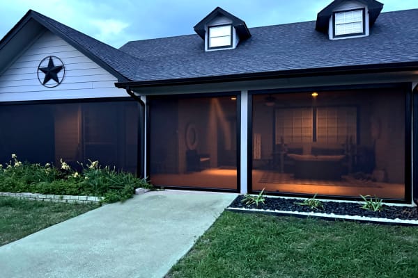 V-Track screen system at evening