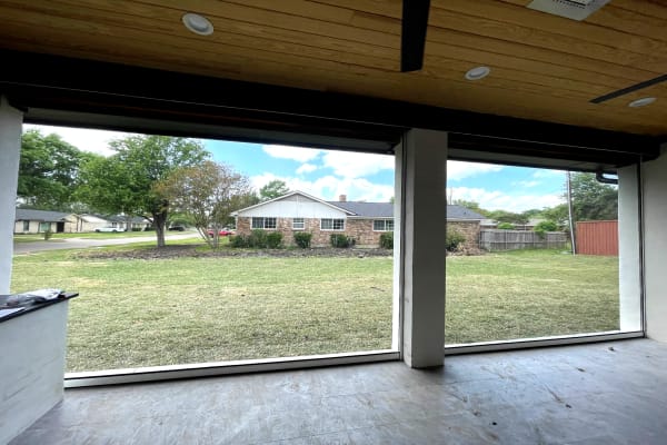 Motorized patio screen installation near Pflugerville