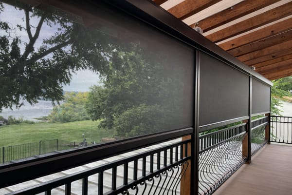 V-Track covered porch enclosure in McKinney, Texas