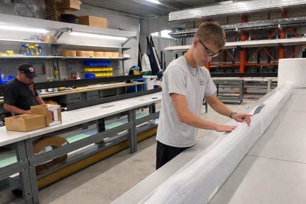 Motorized patio screen installation near Fort Worth