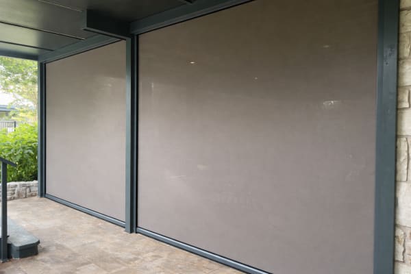 Motorized patio screen installation near Denton