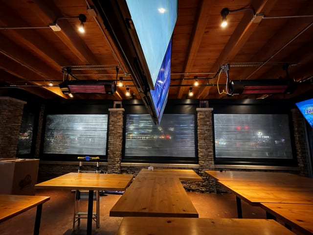 V-Track screen system on pergola in Schertz