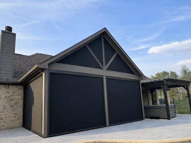 V-Track screen system on gazebo in Wylie