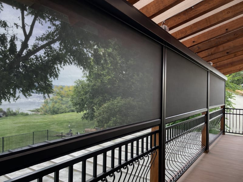 V-Track covered porch enclosure in McKinney, Texas