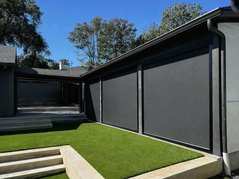 V-Track solar shade screen in Baytown, Texas