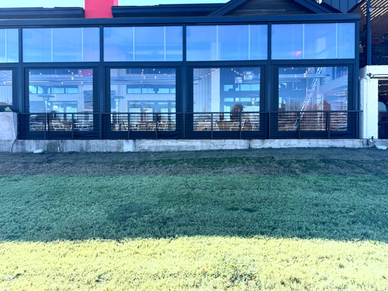 V-Track commercial motorized screen installation