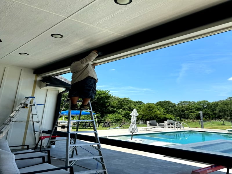 V-Track patio screen installation in Louisiana