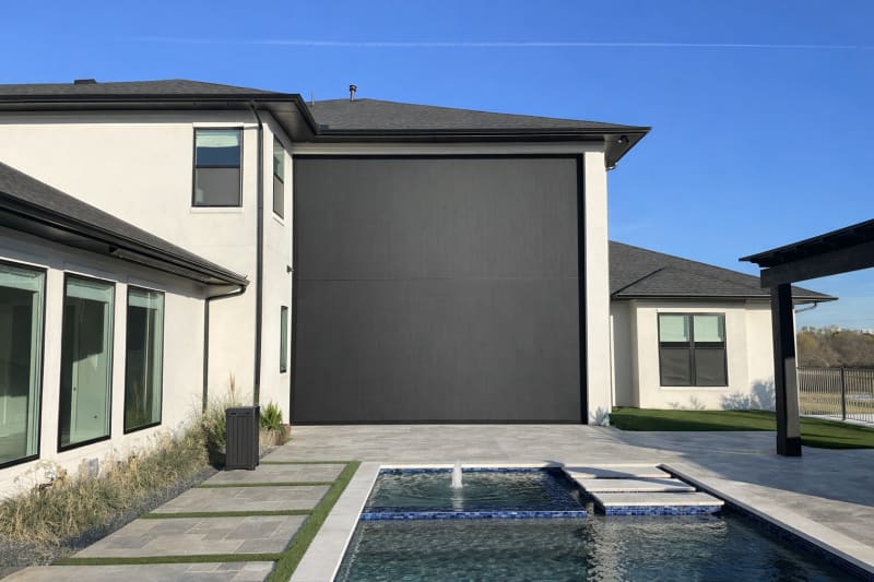 V-Track solar shade screen in Pearland, Texas