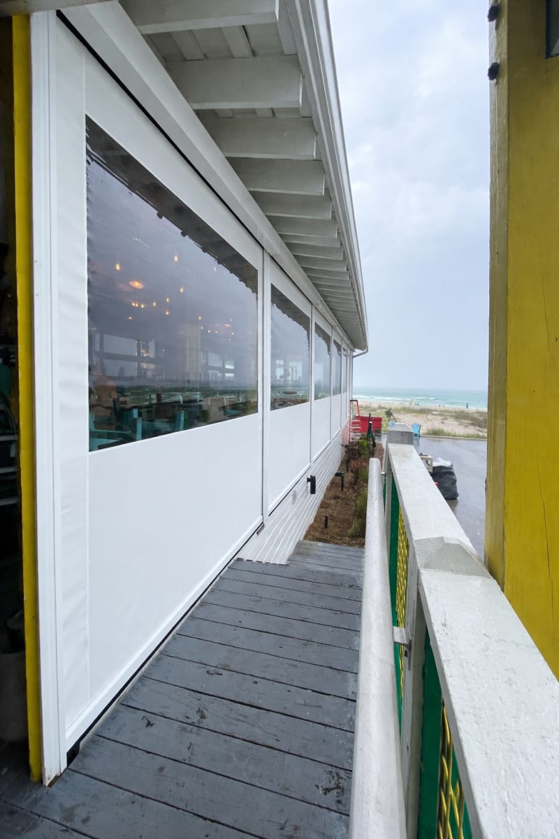 V-Track vinyl window panel in League City, Texas