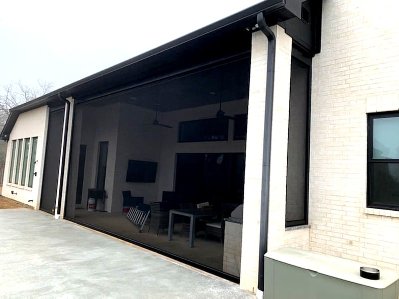 V-Track large patio motorized screen