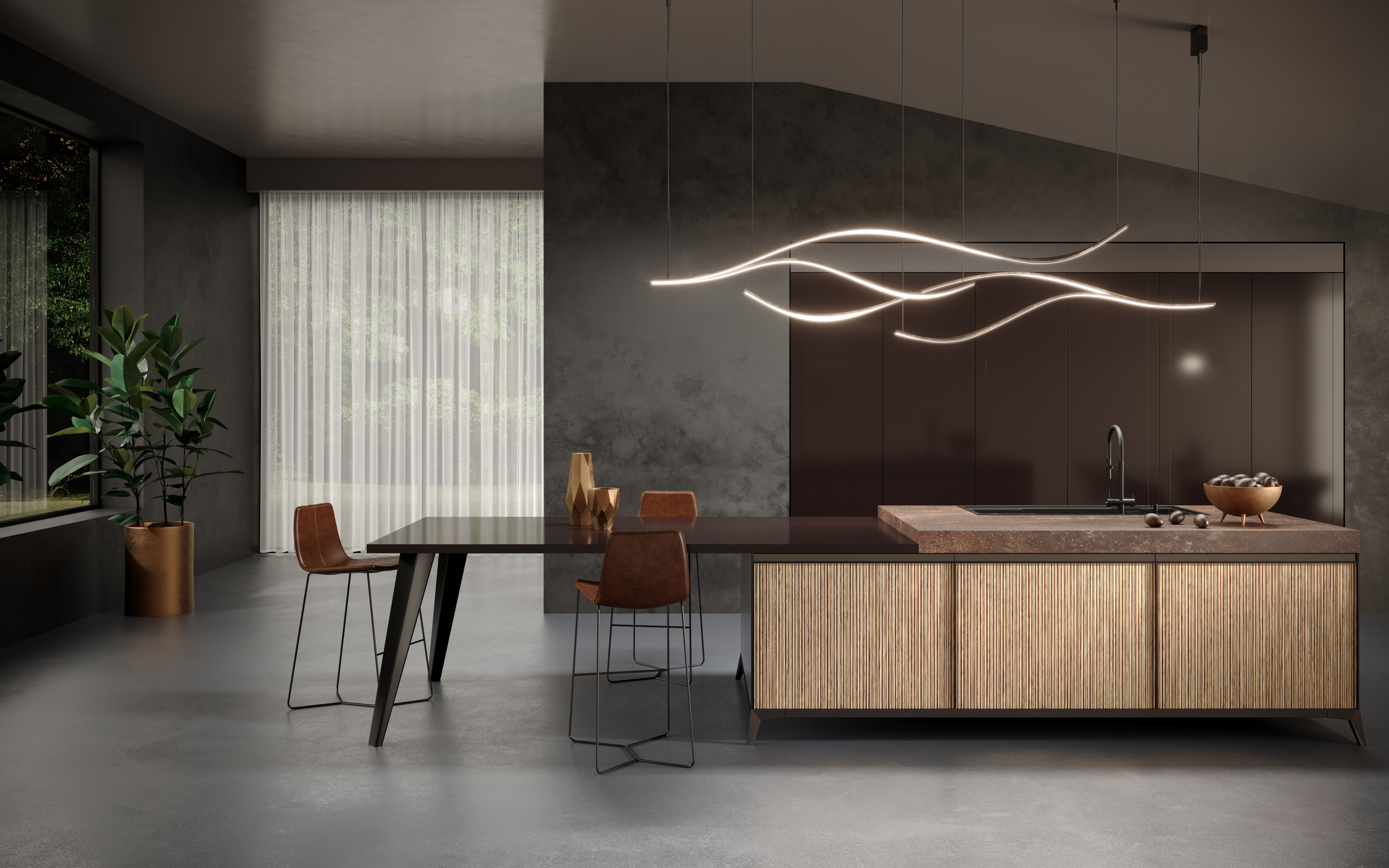 Arpa - Kitchen - Caravella Light, Rosso Purjai