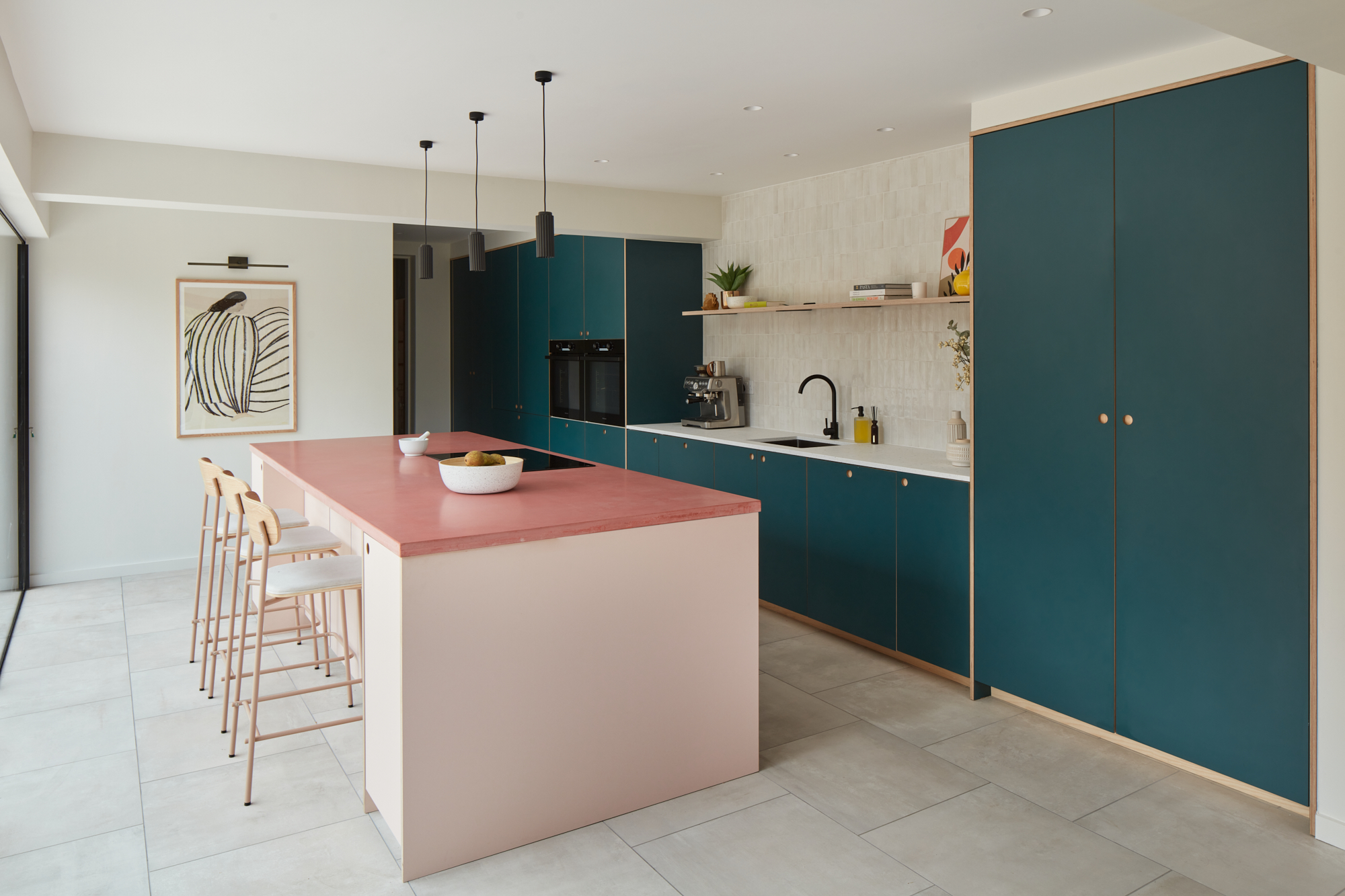 Arpa - Victoria Home Kitchen - Verde Pino, Rosa Bourbon