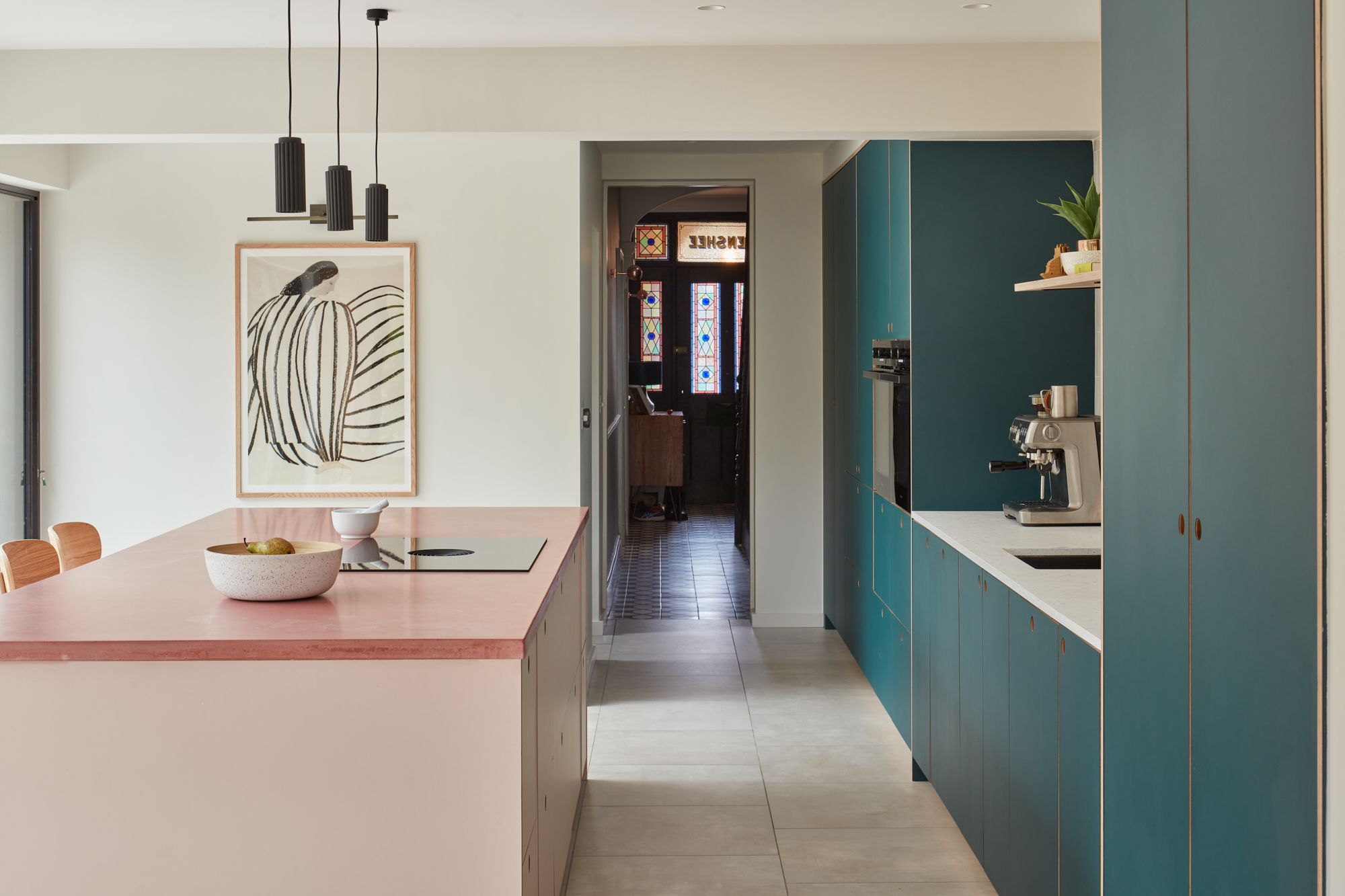 Arpa - Victoria Home Kitchen - Verde Pino, Rosa Bourbon