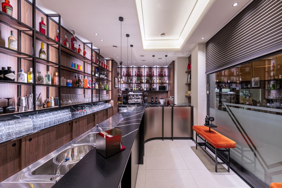 A contemporary and colourful bar uses Arpa® materials enhancing its vibrant atmosphere 