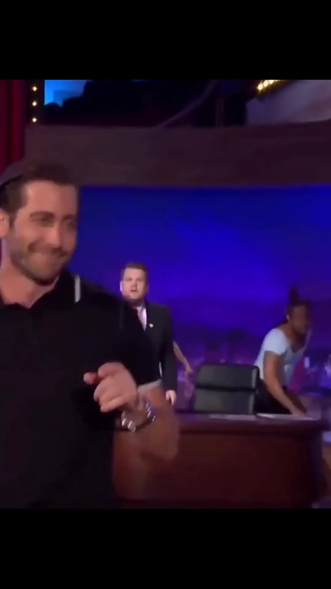 Jake Gyllenhaal Leaving Waving. Use this template to make your own version of the 'Jake Gyllenhaal Leaving' meme! This is a clip taken from the Late Late Show with James Cordon. Jake walks out and waves goodbye
