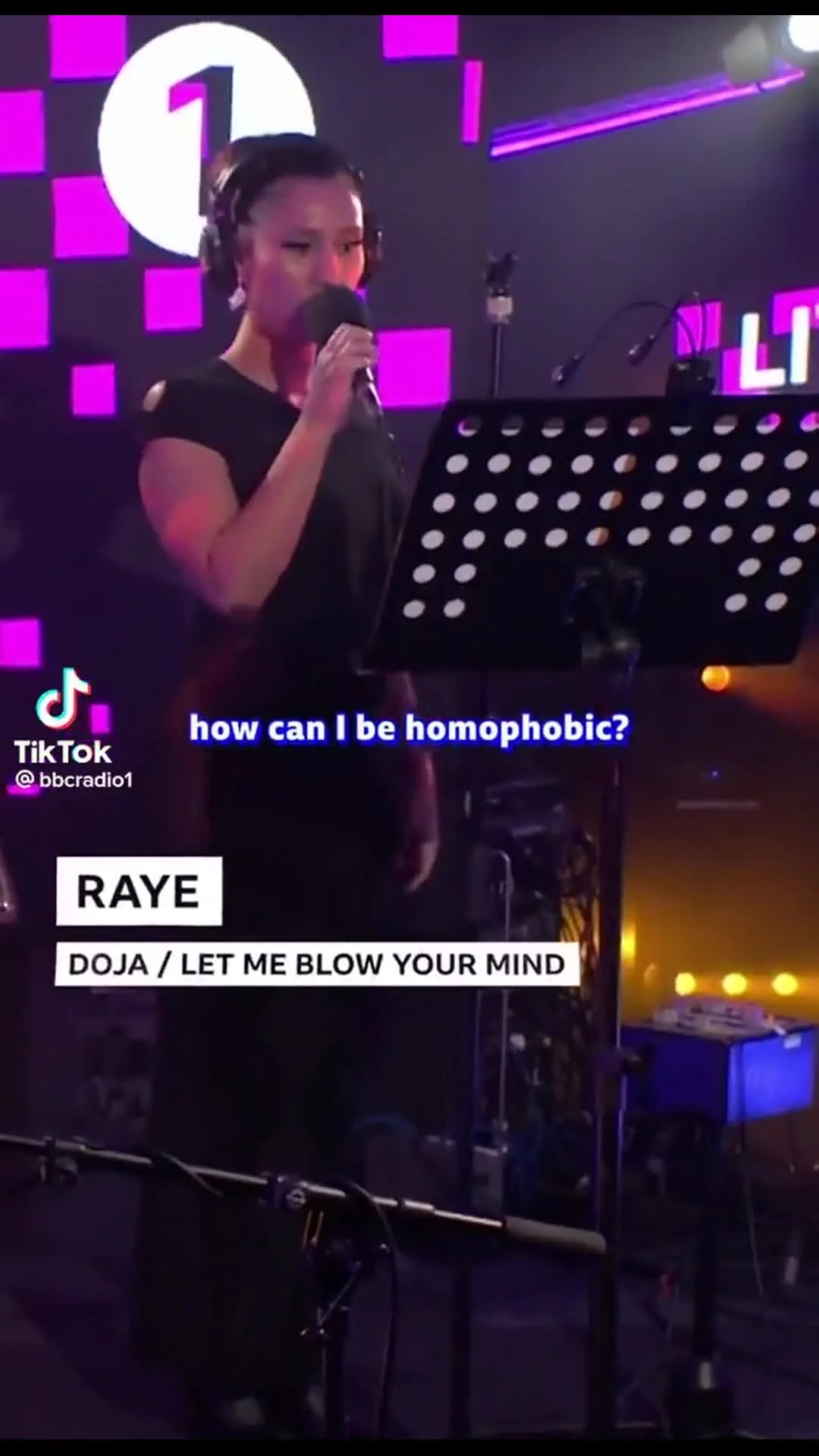 Raye singing how can I be homophobic my chick is gay