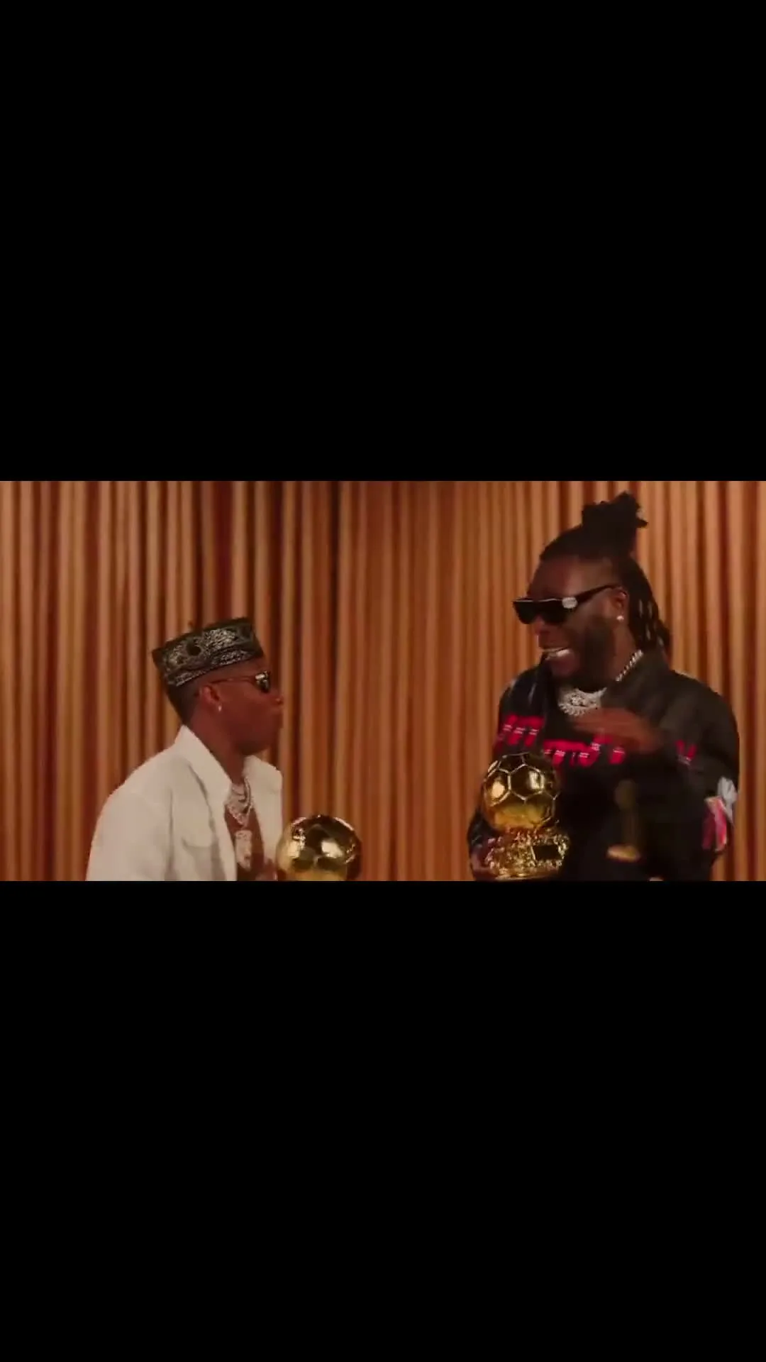 Wizkid and Burna Boy Ballon D'or Trophy Flex