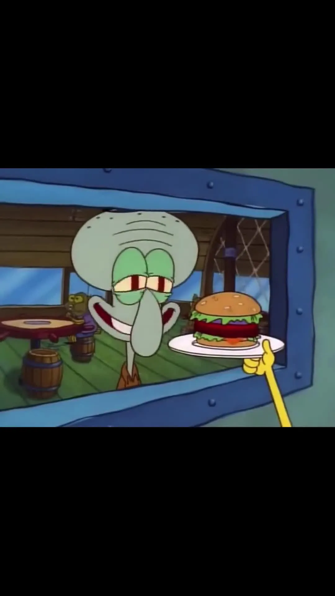 Squidward Sarcastic Fake Laugh at Window
