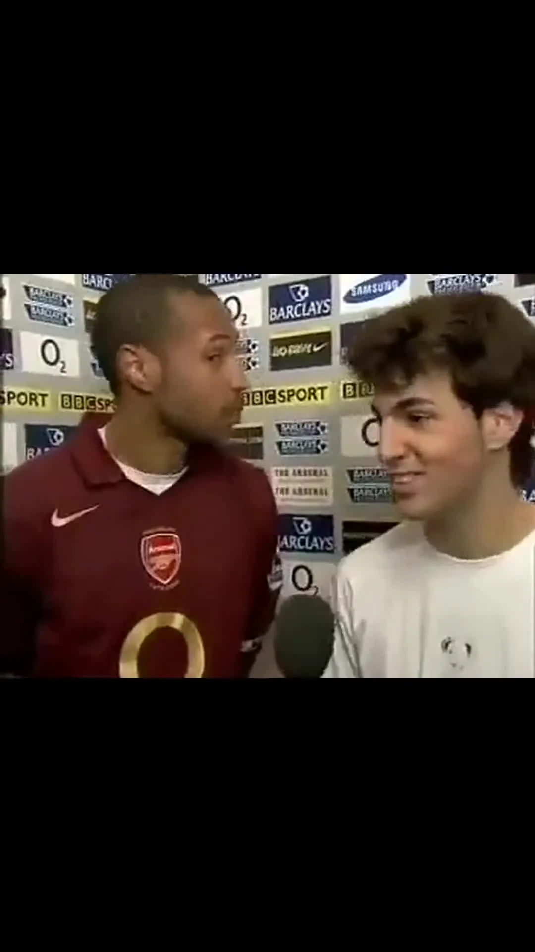 Henry Eyeing Fabregas Throat Clear Interview