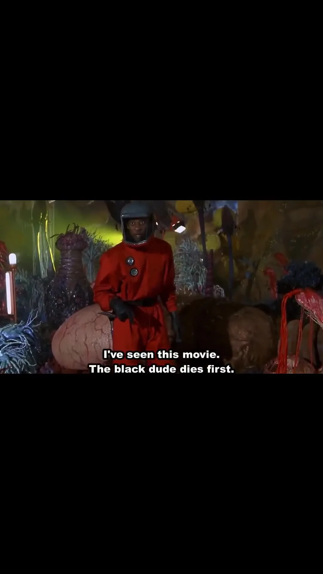 Harry realizes the black dude dies first