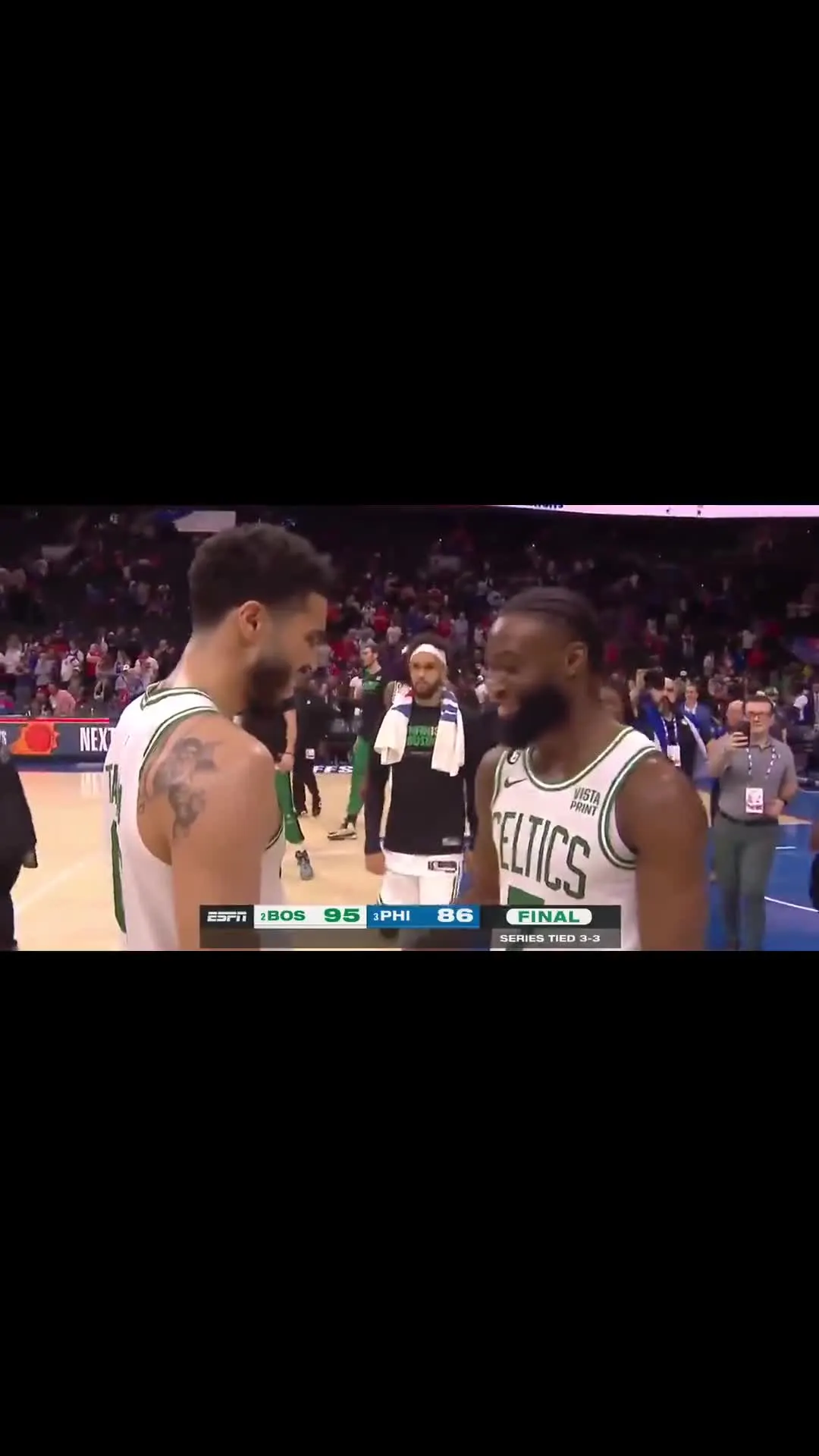 Celtics Teammates Celebrating Playoff Victory