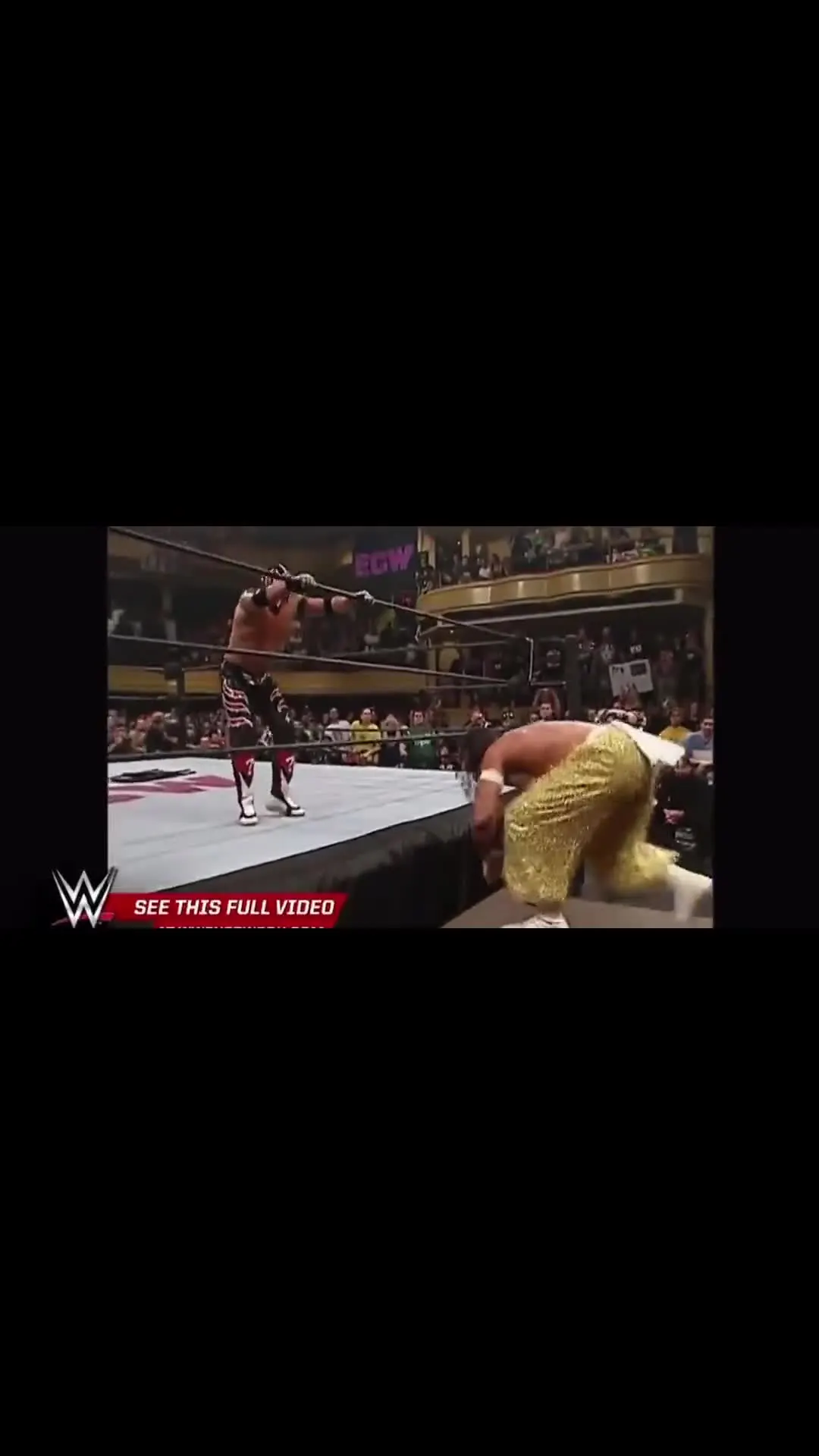Rey Mysterio Flying Out of the Ring