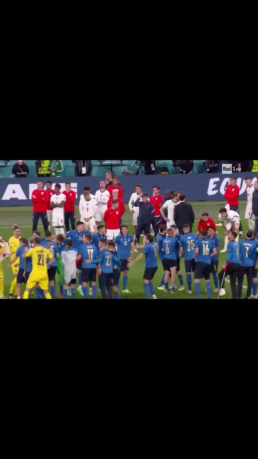Italy Dancing in Front of England After Euro 2021 Win