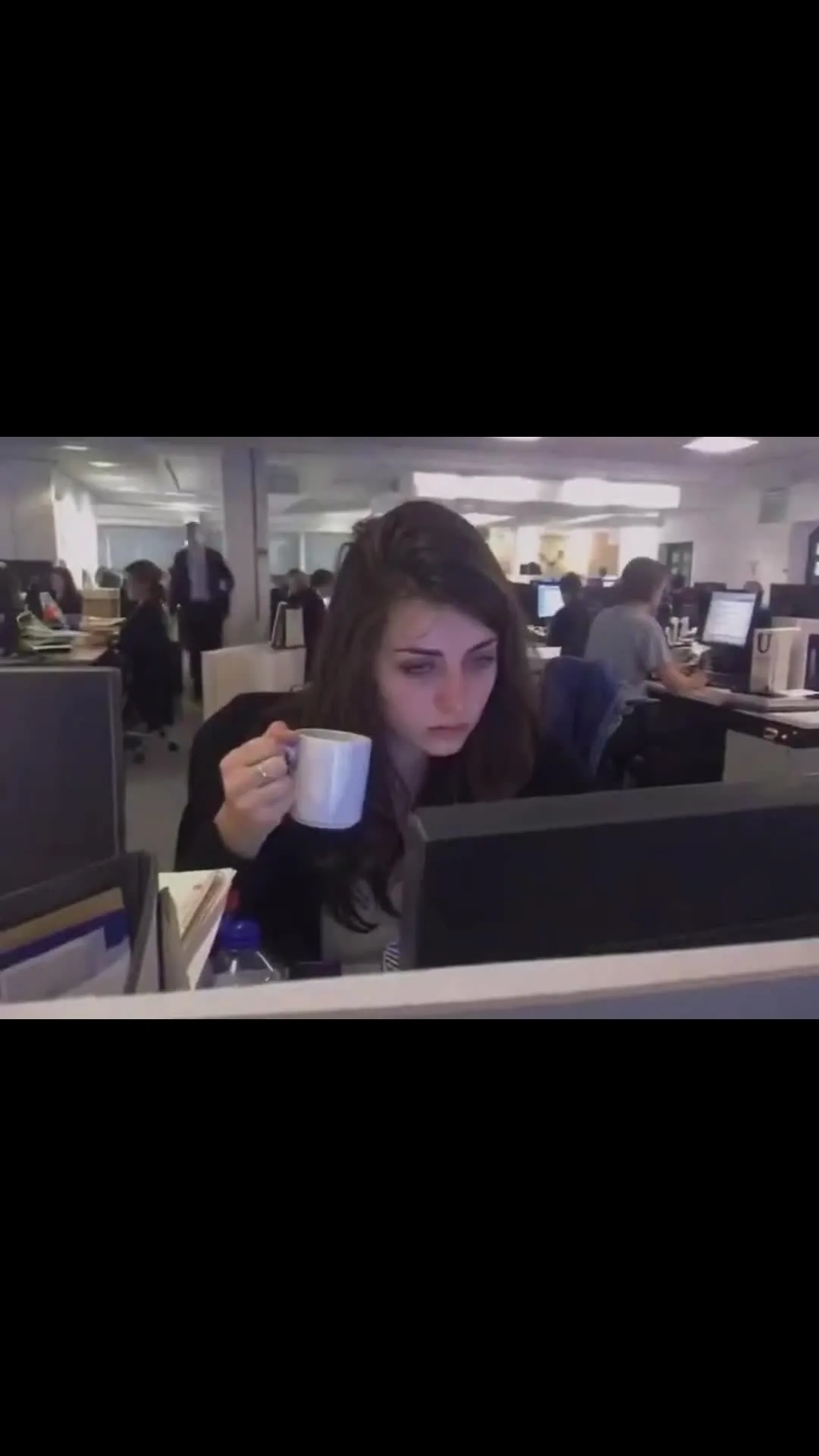 Woman stressed at work