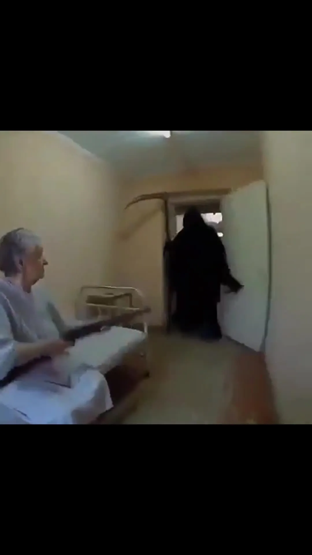 Old lady shooting grim reaper